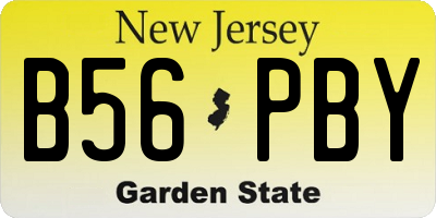 NJ license plate B56PBY
