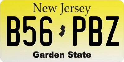 NJ license plate B56PBZ