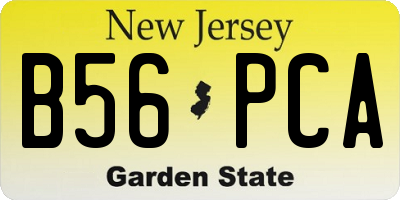 NJ license plate B56PCA
