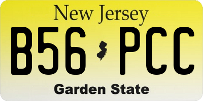 NJ license plate B56PCC