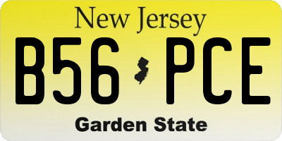 NJ license plate B56PCE