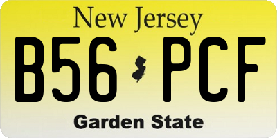 NJ license plate B56PCF