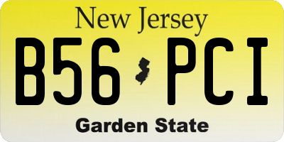 NJ license plate B56PCI
