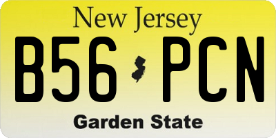 NJ license plate B56PCN
