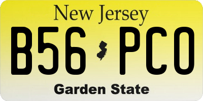 NJ license plate B56PCO