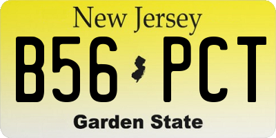 NJ license plate B56PCT