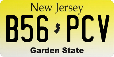 NJ license plate B56PCV