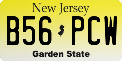 NJ license plate B56PCW