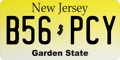 NJ license plate B56PCY