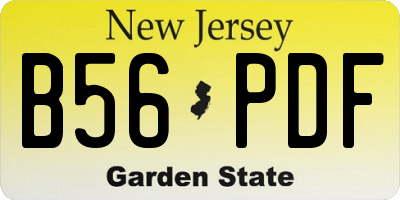 NJ license plate B56PDF