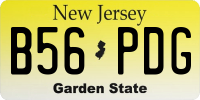 NJ license plate B56PDG