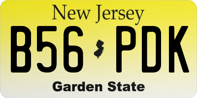 NJ license plate B56PDK