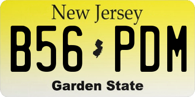 NJ license plate B56PDM