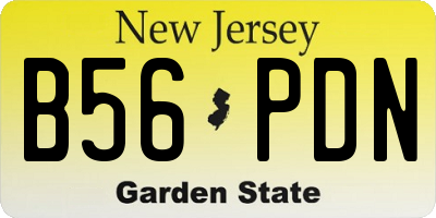 NJ license plate B56PDN