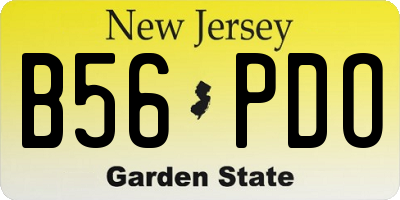 NJ license plate B56PDO