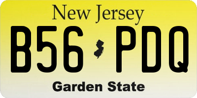 NJ license plate B56PDQ