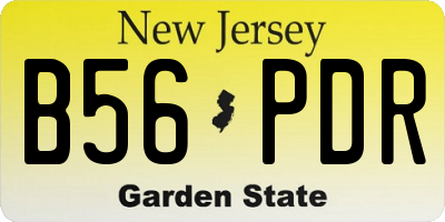 NJ license plate B56PDR