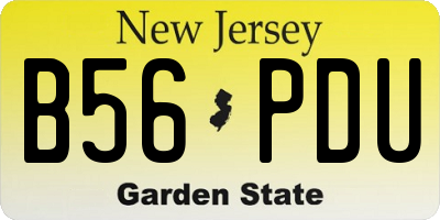 NJ license plate B56PDU