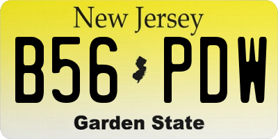 NJ license plate B56PDW
