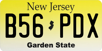 NJ license plate B56PDX