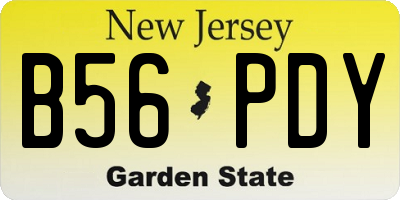 NJ license plate B56PDY