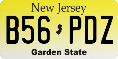NJ license plate B56PDZ
