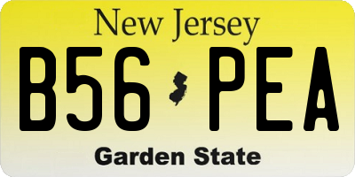 NJ license plate B56PEA