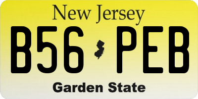 NJ license plate B56PEB