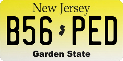 NJ license plate B56PED