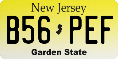 NJ license plate B56PEF