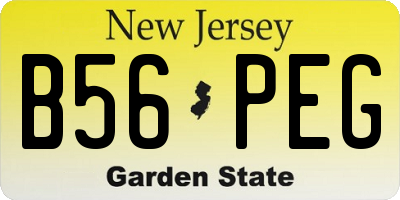 NJ license plate B56PEG