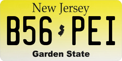 NJ license plate B56PEI