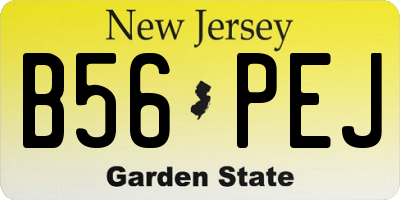 NJ license plate B56PEJ