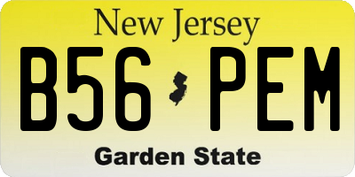 NJ license plate B56PEM
