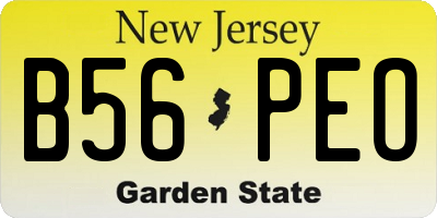 NJ license plate B56PEO