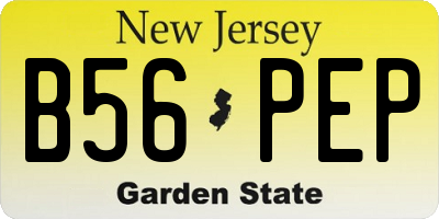 NJ license plate B56PEP