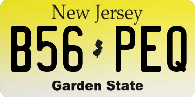 NJ license plate B56PEQ