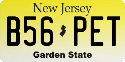 NJ license plate B56PET