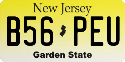 NJ license plate B56PEU