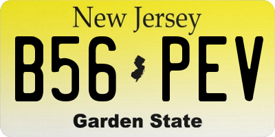 NJ license plate B56PEV