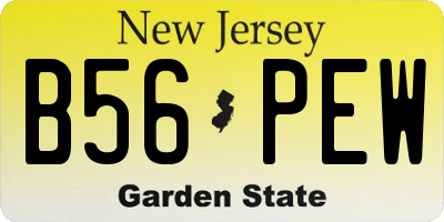 NJ license plate B56PEW