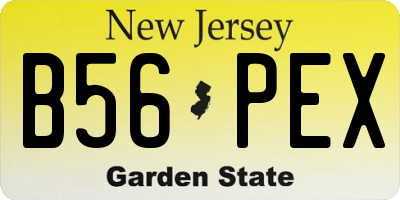 NJ license plate B56PEX