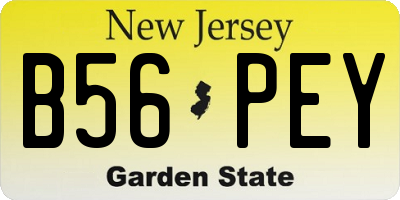 NJ license plate B56PEY