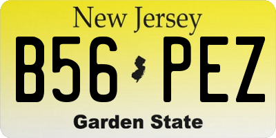 NJ license plate B56PEZ