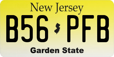 NJ license plate B56PFB