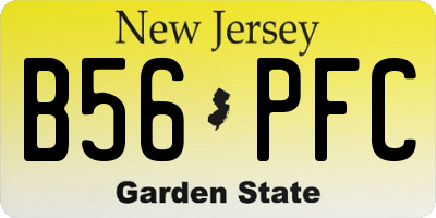 NJ license plate B56PFC