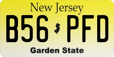 NJ license plate B56PFD
