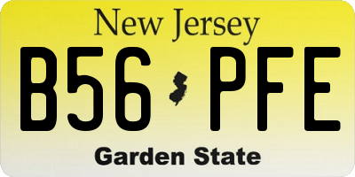 NJ license plate B56PFE