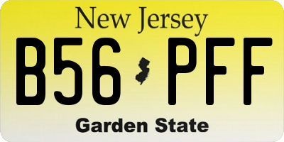 NJ license plate B56PFF