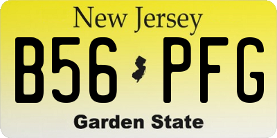 NJ license plate B56PFG